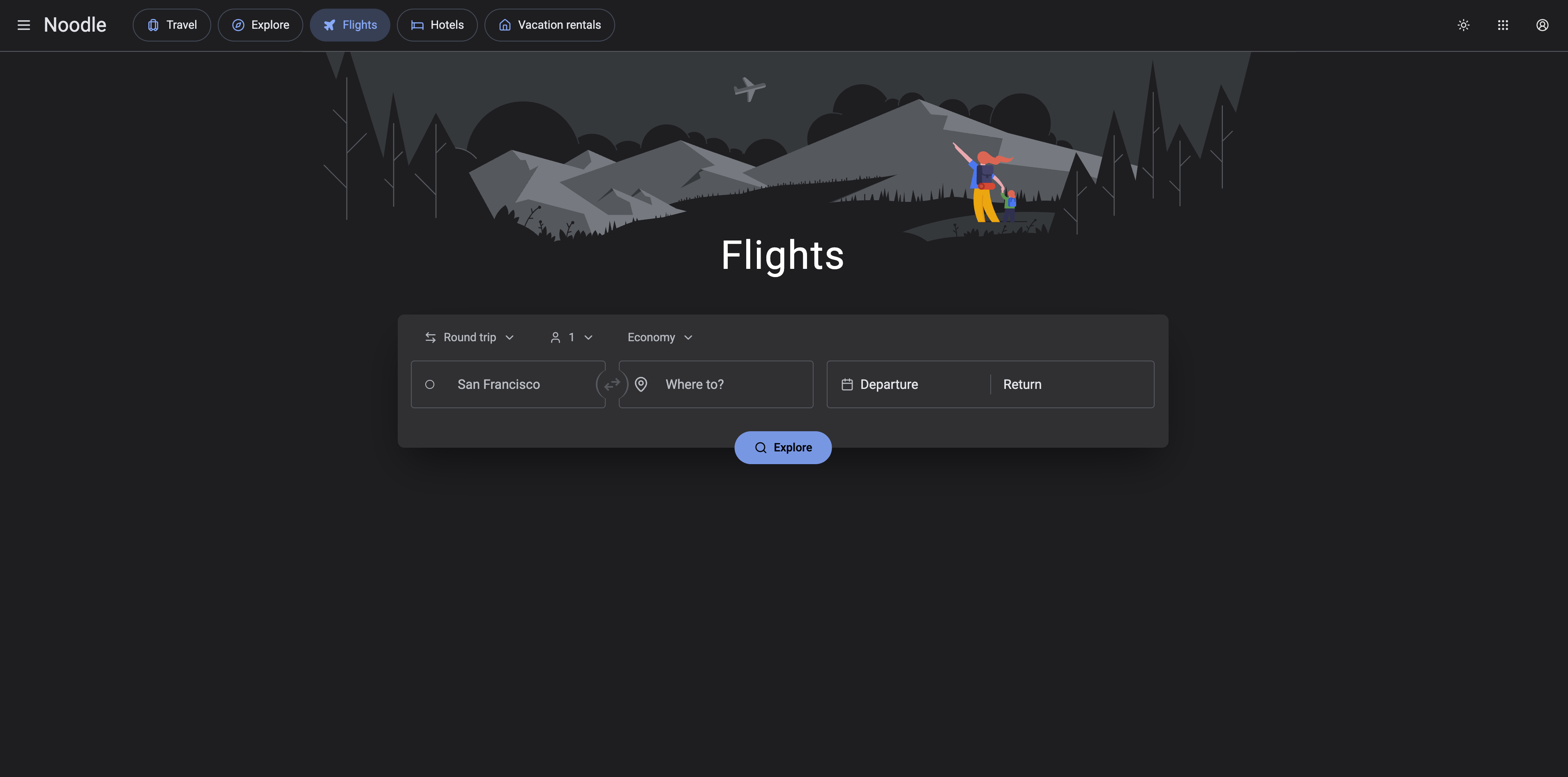 Noodle Flights Interface